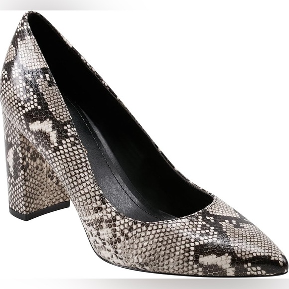 Marc Fisher $118 Women’s Viviene Classic Snake Print Block Heel Pump Size 11 NEW - Picture 2 of 14